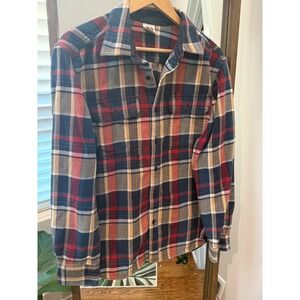 The North Face Mens L Flannel Shirt Plaid Long Sleeve Button Up Top Heavy Fall